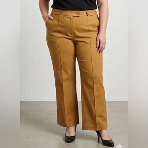 NWT ZAC & RACHEL Caramel Stretch Pants with Accent Waistband size 20W